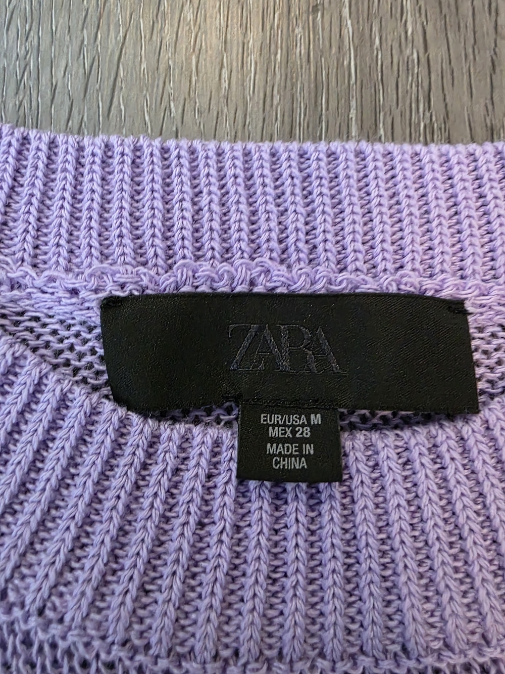 ZARA Lilac Crewneck Knit Sweater